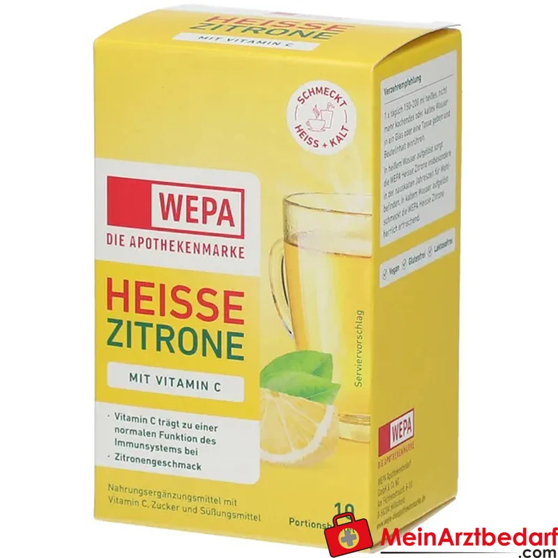 WEPA Heiße Zitrone Vitamin C 150 mg Pulver Portionsbeutel 10x10 g
