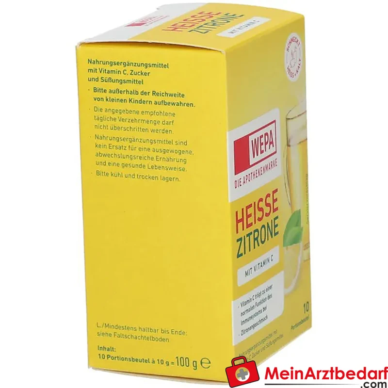 WEPA Heiße Zitrone Vitamin C 150 mg Pulver Portionsbeutel 10x10 g
