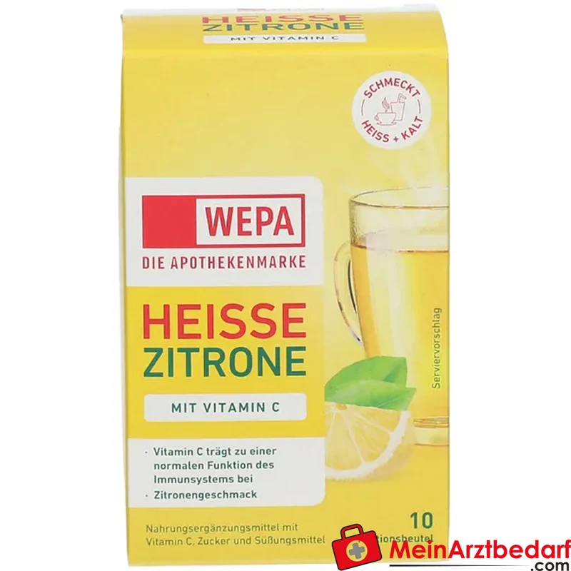 WEPA Heiße Zitrone Vitamin C 150 mg Pulver Portionsbeutel 10x10 g