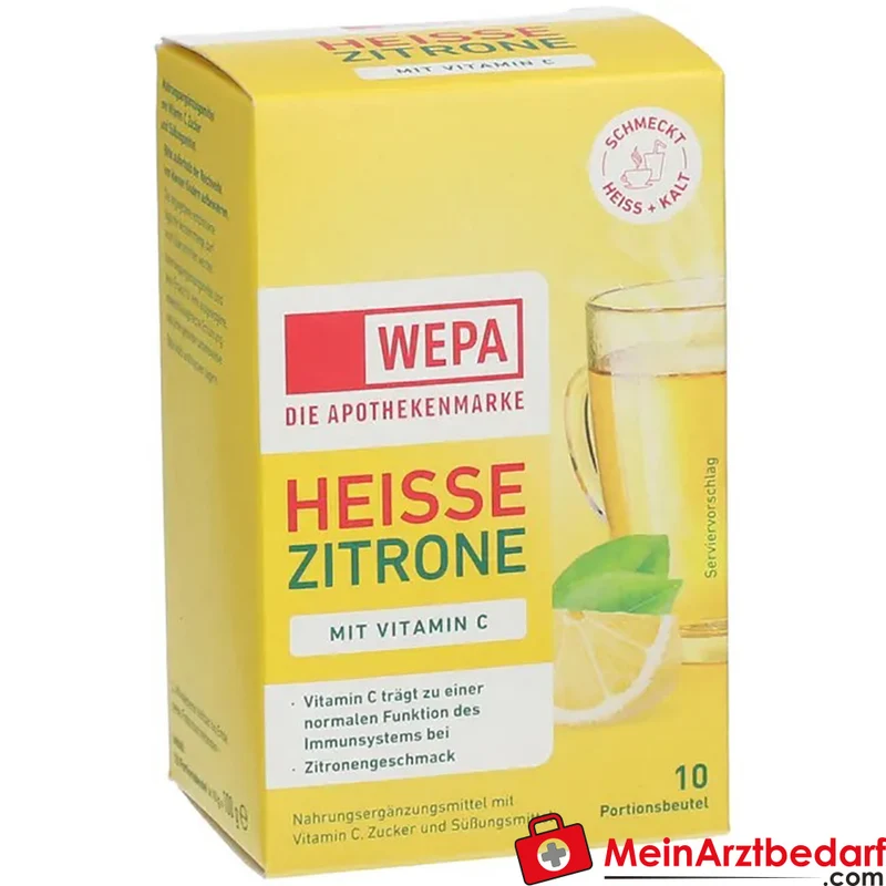WEPA Heiße Zitrone Vitamin C 150 mg Pulver Portionsbeutel 10x10 g