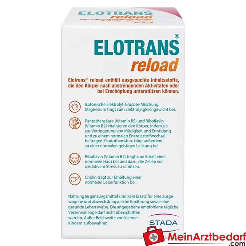 Elotrans reload Elektrolyt‑Glucose Trinkpulver 2700 mg Glucose/Beutel 15 x 7,57 g
