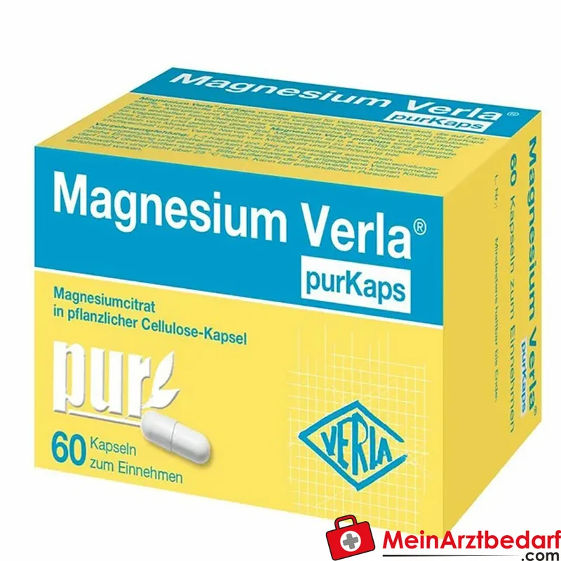Magnesium Verla purKaps Trimagnesiumdicitrat Kapseln 150–300 mg Magnesium/Tag (als Magnesiumcitrat) 60 Stück