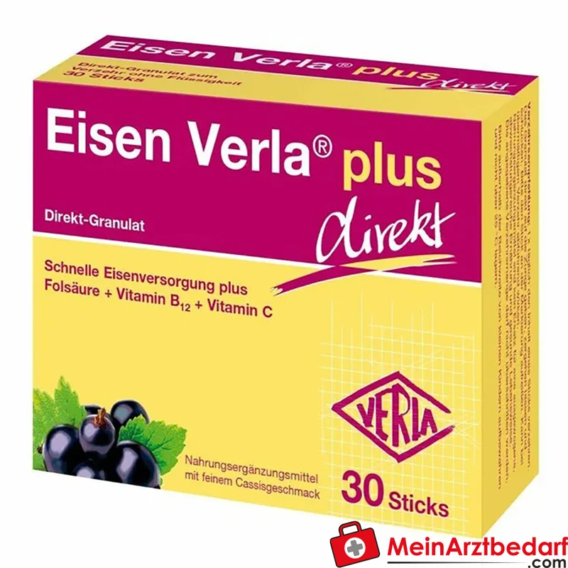 Eisen Verla® plus direkt Eisen 10 mg Folsäure 300 µg Direkt-Sticks 30 Stück