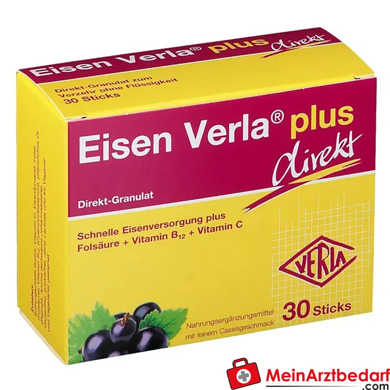 Eisen Verla® plus direkt Eisen 10 mg Folsäure 300 µg Direkt-Sticks 30 Stück