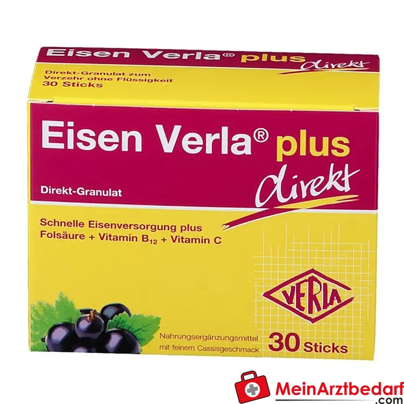 Eisen Verla® plus direkt Eisen 10 mg Folsäure 300 µg Direkt-Sticks 30 Stück