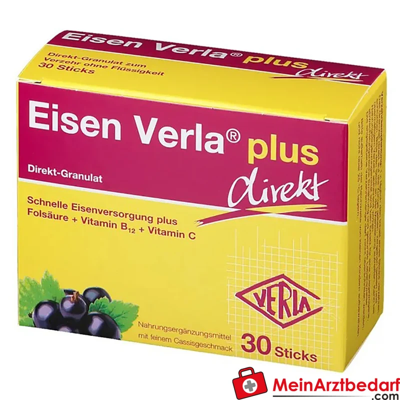 Eisen Verla® plus direkt Eisen 10 mg Folsäure 300 µg Direkt-Sticks 30 Stück