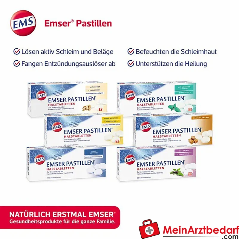 EMSER Pastillen 126 mg Emser Salz mit Menthol‑Aroma, zuckerfrei, 30 St.