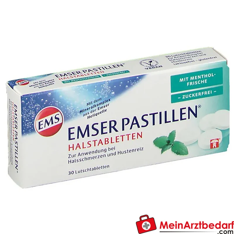 EMSER Pastillen 126 mg Emser Salz mit Menthol‑Aroma, zuckerfrei, 30 St.