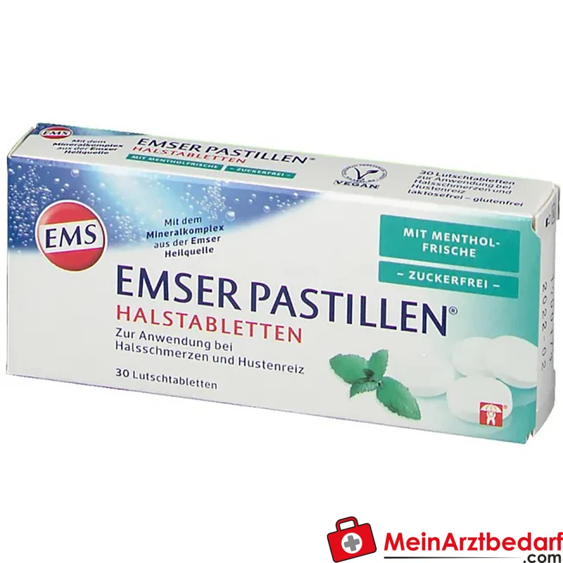 EMSER Pastillen 126 mg Emser Salz mit Menthol‑Aroma, zuckerfrei, 30 St.