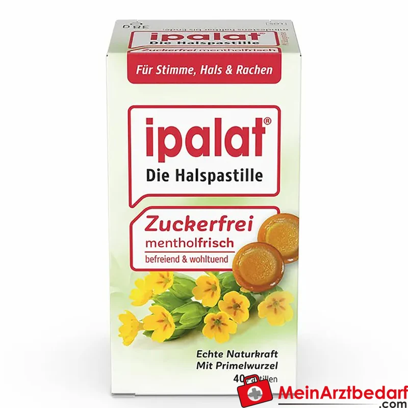 ipalat Halspastillen zuckerfrei mit Primelwurzel-Extrakt und Menthol 40 St.