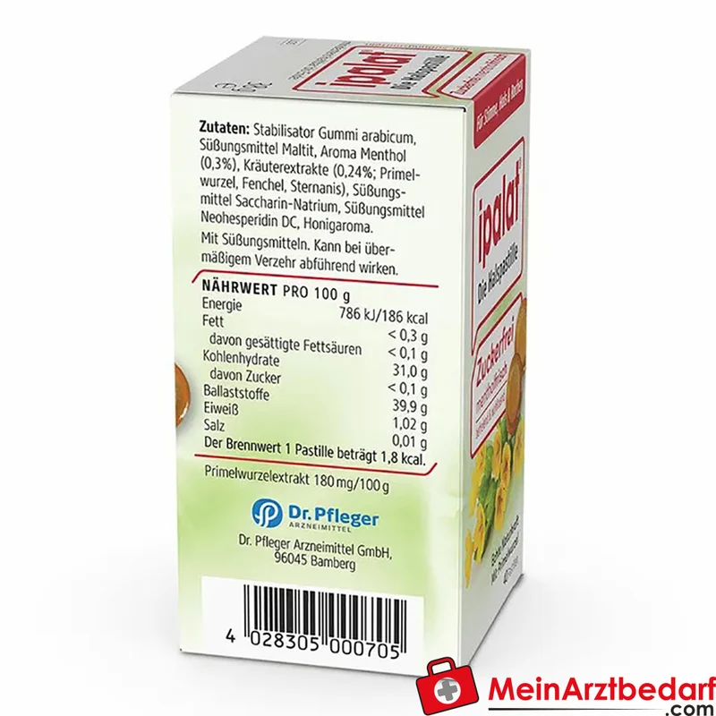 ipalat Halspastillen zuckerfrei mit Primelwurzel-Extrakt und Menthol 40 St.