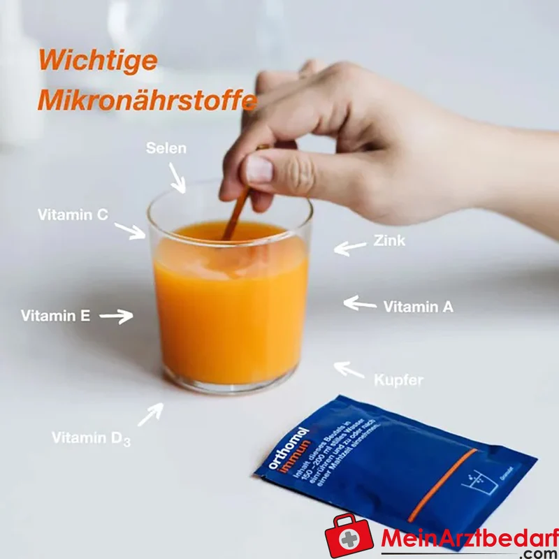 Orthomol Immun Vitamin D3 hochdosiert, Vitamin C und Zink Granulat 30 Beutel