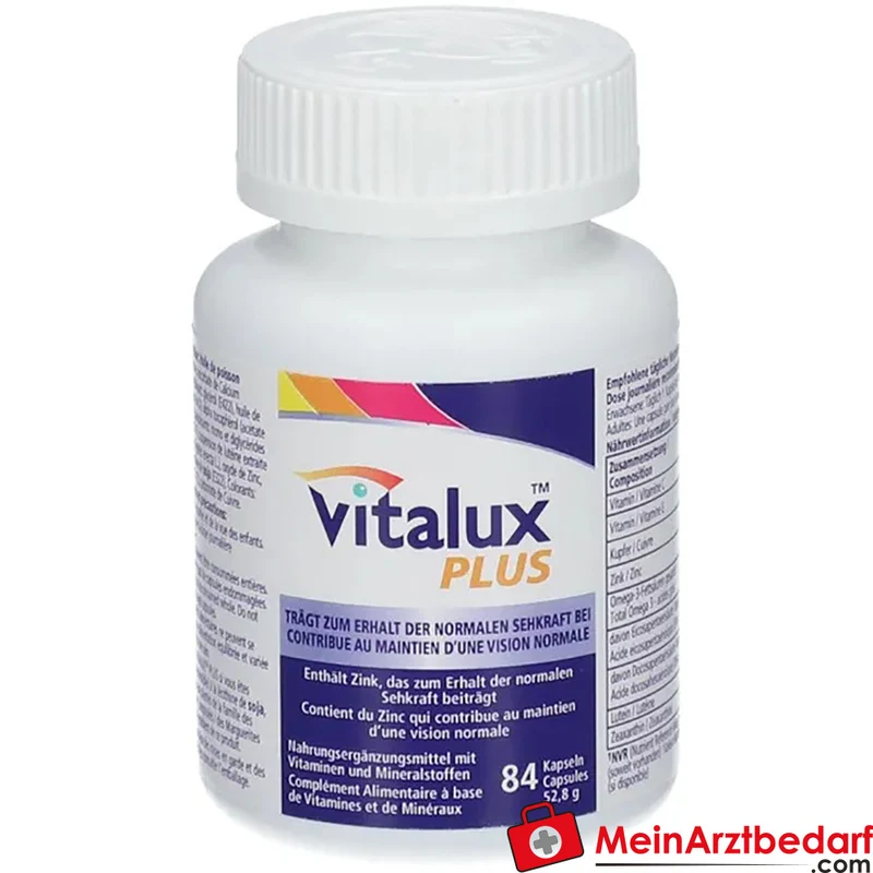 Vitalux Plus Lutein 10 mg + Zeaxanthin 1 mg + Omega‑3 160 mg Kapseln 84 Stück