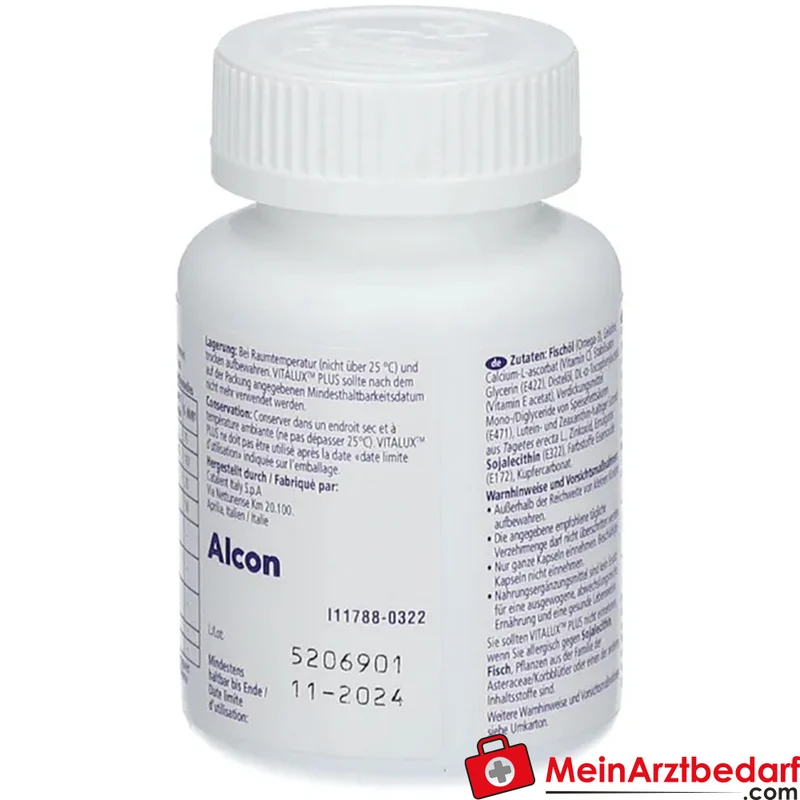 Vitalux Plus Lutein 10 mg + Zeaxanthin 1 mg + Omega‑3 160 mg Kapseln 84 Stück