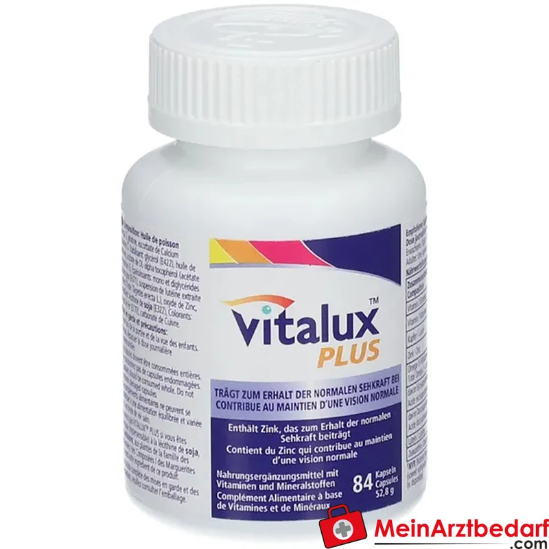 Vitalux Plus Lutein 10 mg + Zeaxanthin 1 mg + Omega‑3 160 mg Kapseln 84 Stück