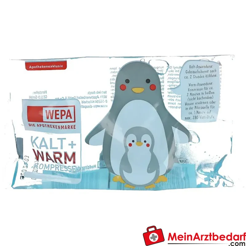 WEPA Kalt-Warmkompresse Pinguin 8,5 x 14,5 cm wiederverwendbare Gel-Kompresse 1 Stück