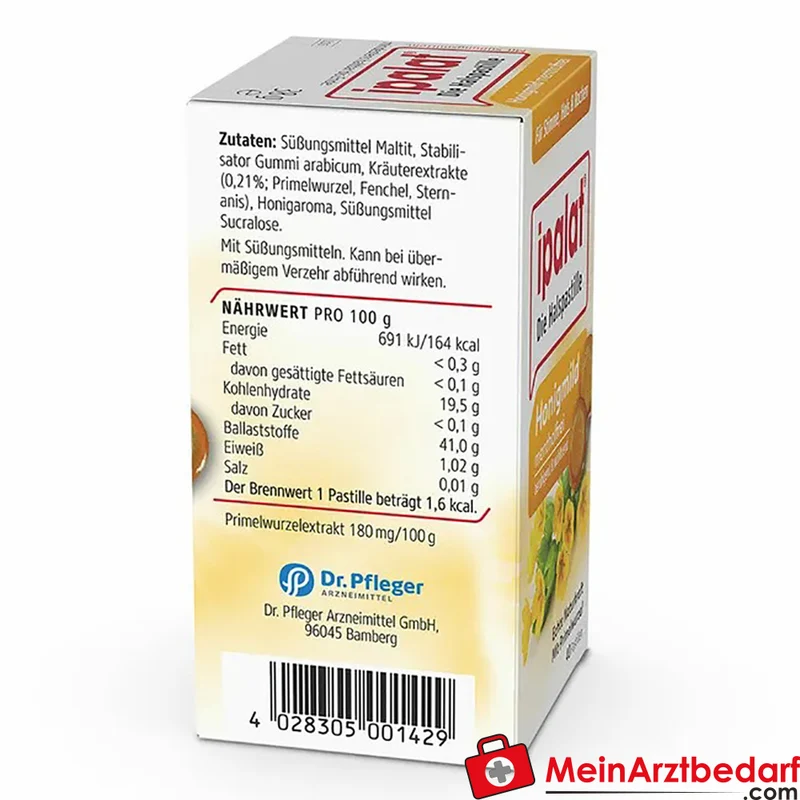 ipalat Honigmild mentholfrei Halspastillen ohne Zucker 40 Stück