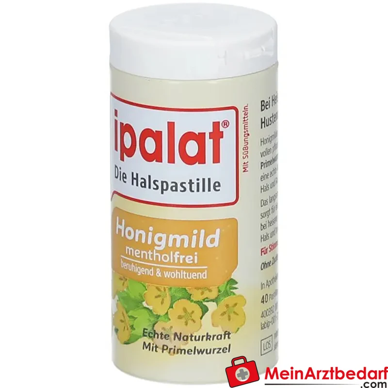 ipalat Honigmild mentholfrei Halspastillen ohne Zucker 40 Stück