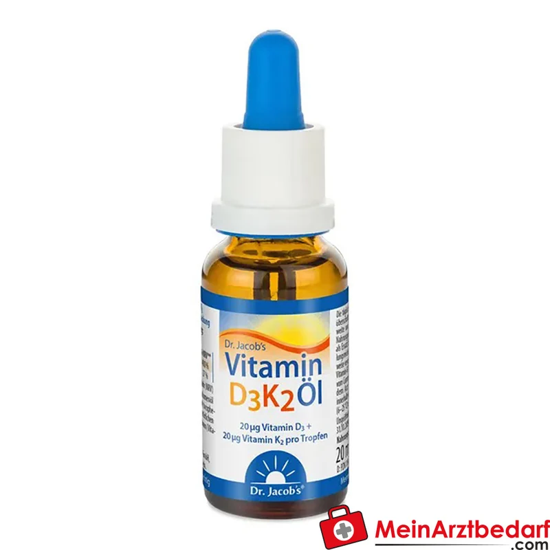 Dr. Jacob's Vitamin D3/K2 Öl 800 I.E./20 µg, 20 ml (640 Tropfen)