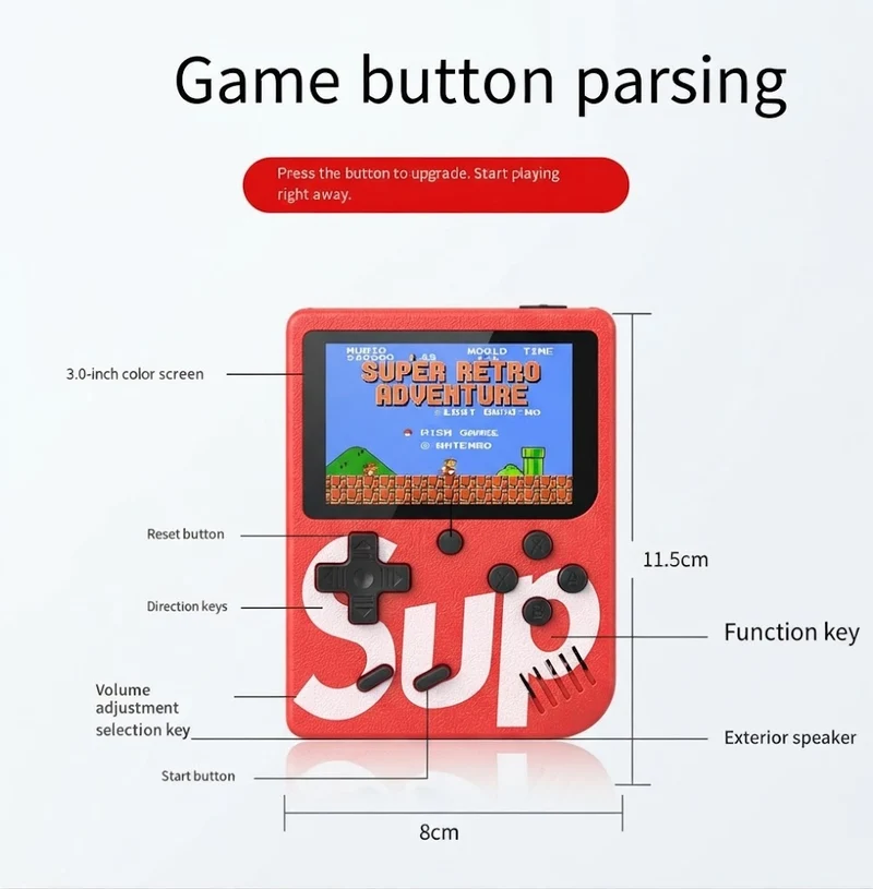 Retro Handheld Spielkonsole mit 400 Klassischen Spielen