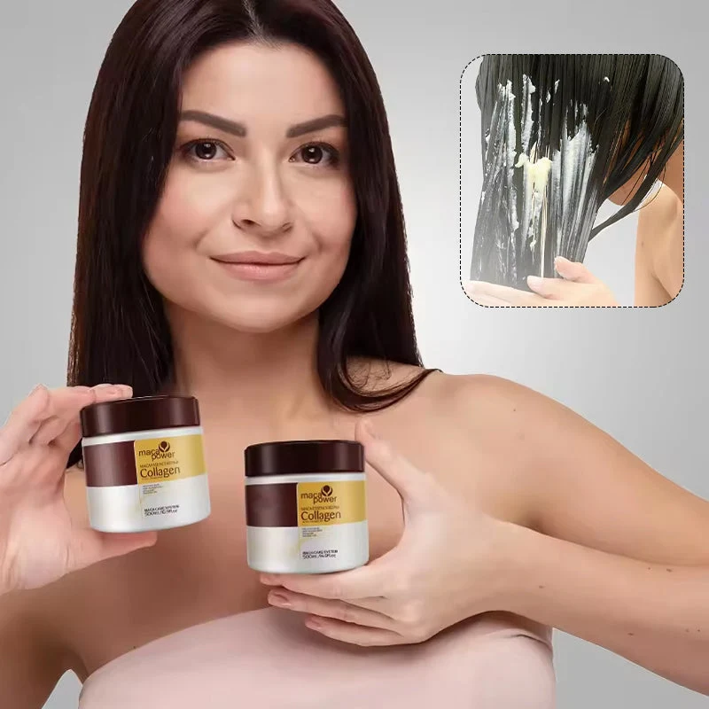 Kollagen Haarmaske - Frische Haarpflege | Stoppen Sie Frizz und trockenes Haar