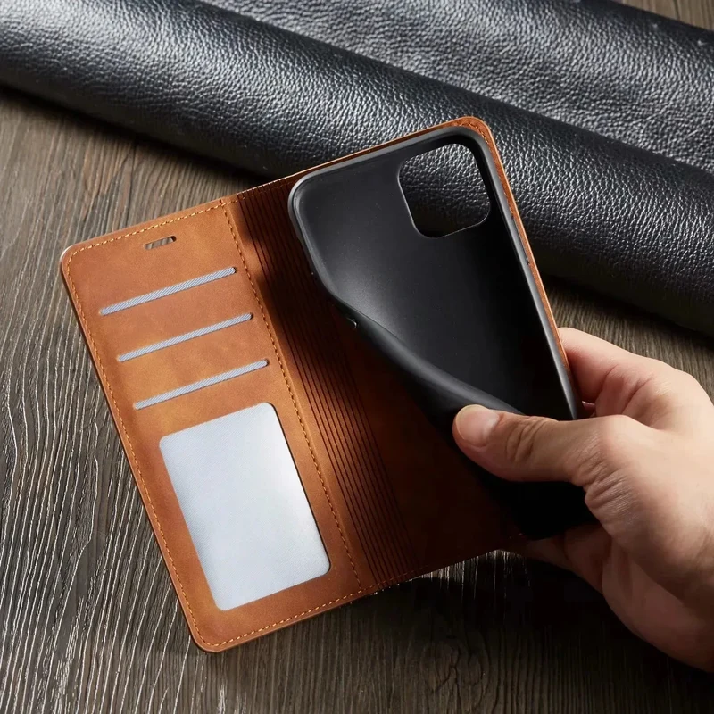 Magnetische iPhone-Hülle aus Premium-Leder für Männer und Frauen