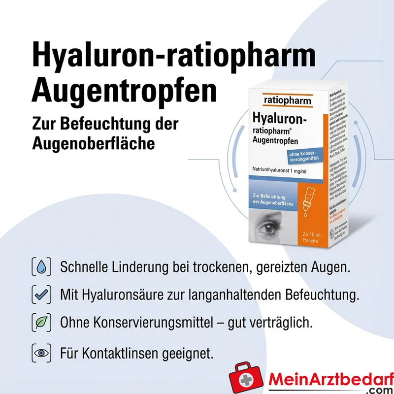 Hyaluron-ratiopharm Augentropfen Hyaluronsäure 1 mg 20 ml