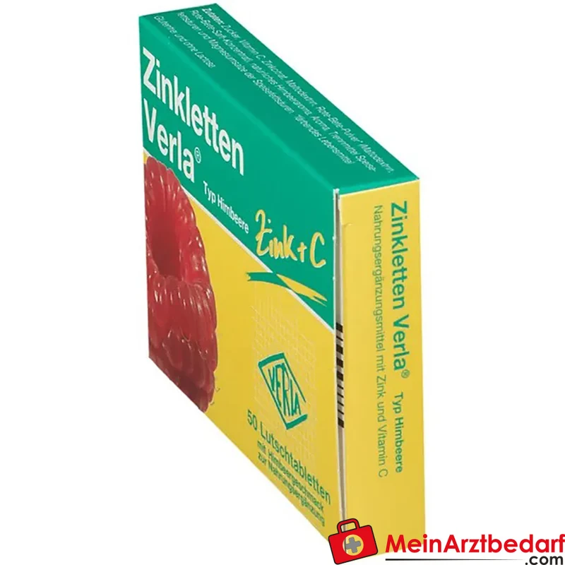 Verla Zinkletten Himbeere Zinkcitrat 30 mg + Vitamin C 30 mg Lutschtabletten 50 Stück