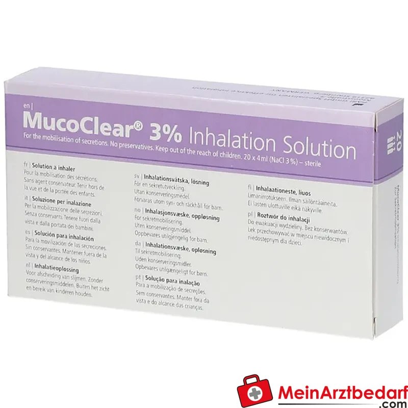 MucoClear 3% Inhalationslösung (NaCl) 4 ml Ampullen 80 ml (20×4 ml)