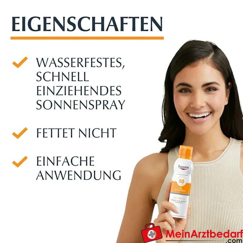 Eucerin Oil Control Dry Touch LSF 50 Aerosol‑Spray 200 ml für empfindliche, zu Akne neigende Haut
