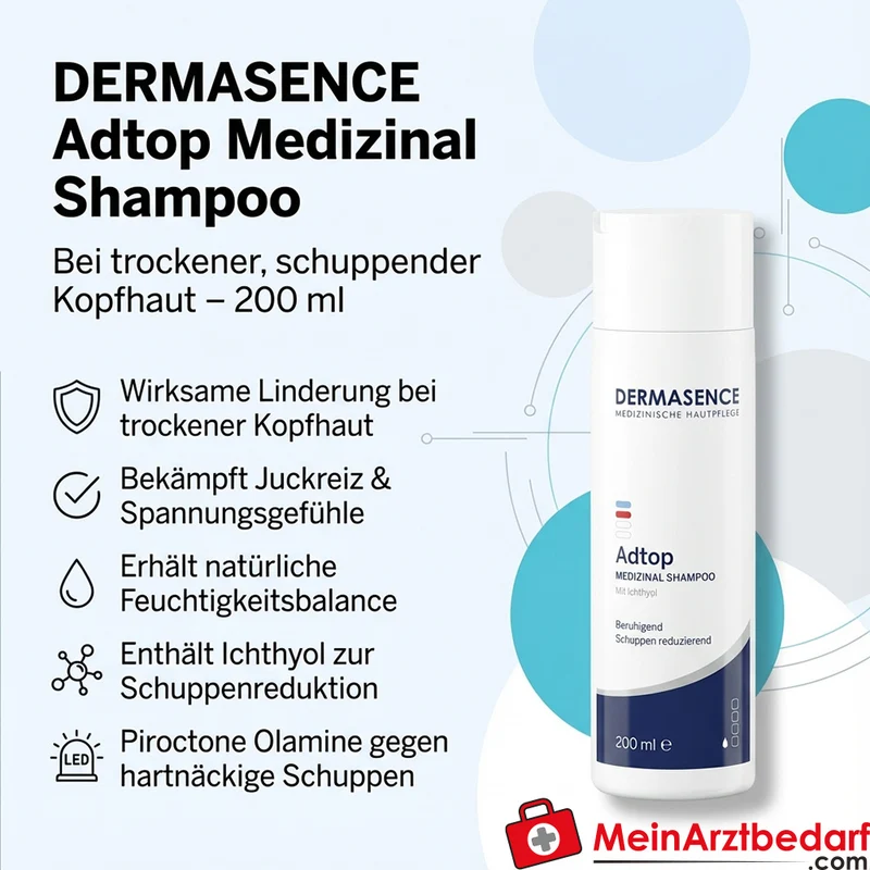 DERMASENCE Adtop Medizinal Shampoo Ichthyol und Piroctone Olamine 200 ml