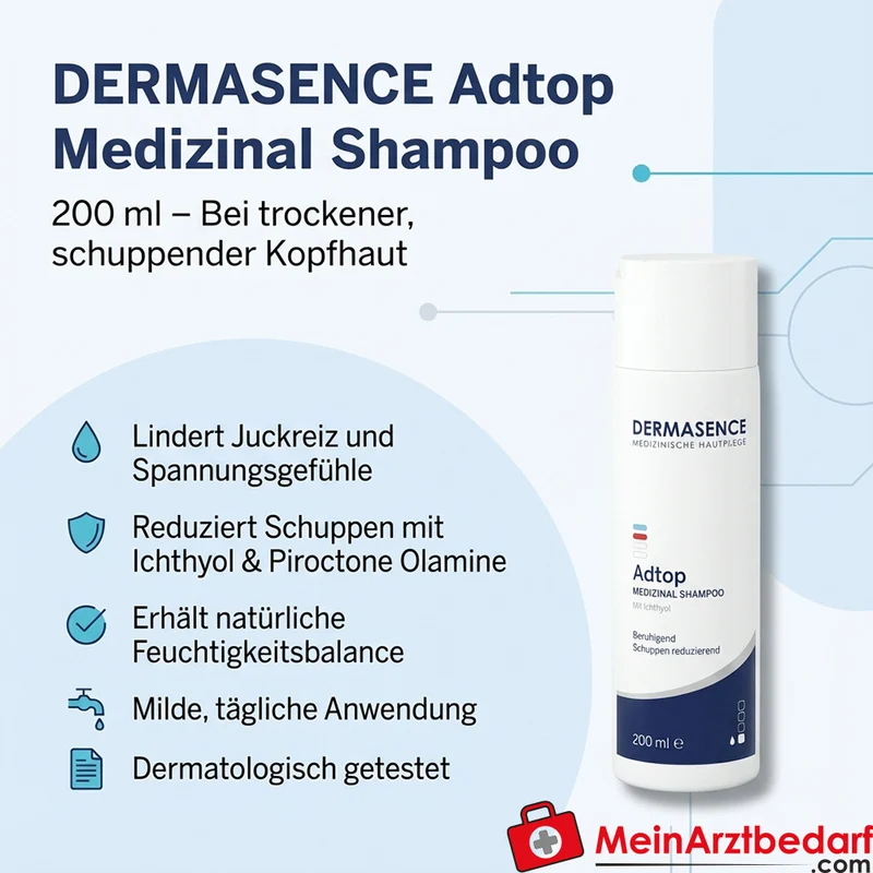 DERMASENCE Adtop Medizinal Shampoo Ichthyol und Piroctone Olamine 200 ml