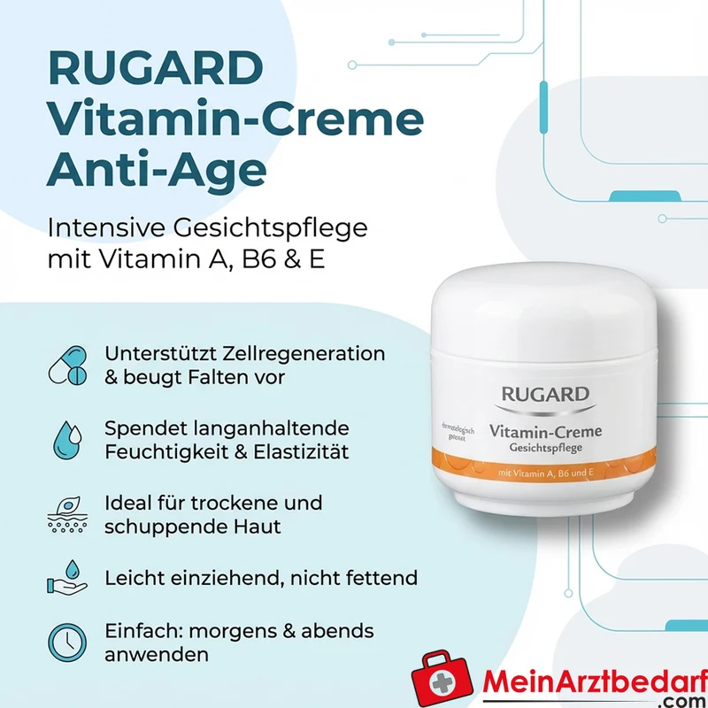 RUGARD Vitamin-Creme Anti-Age mit Vitamin A B6 E, Creme 100 St.