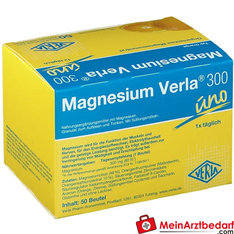 Magnesium Verla 300 mg Trinkgranulat Orange, 50 Beutel