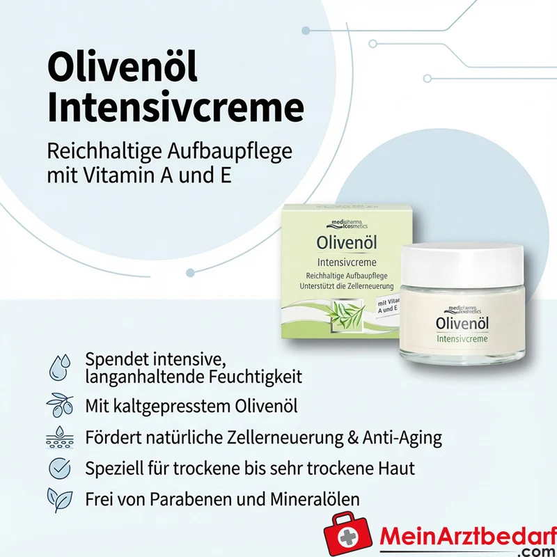 medipharma cosmetics Olivenöl Intensivcreme mit Dexpanthenol & Retinolpalmitat Creme 50 ml