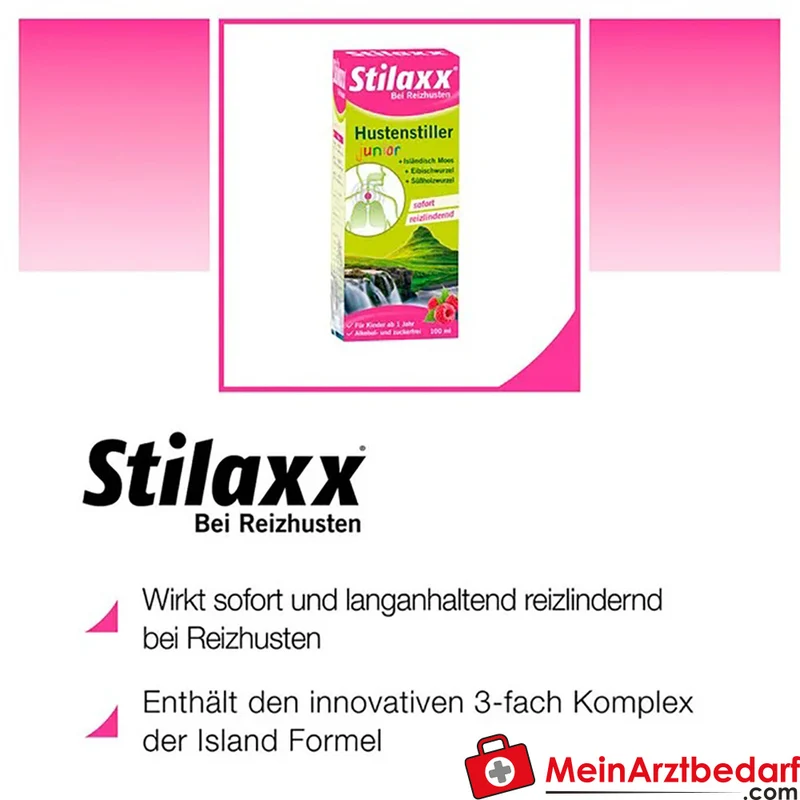 Stilaxx® Hustenstiller junior 500 mg Isländisch Moos / 500 mg Eibisch / 250 mg Süßholz Lutschtabletten 100 ml
