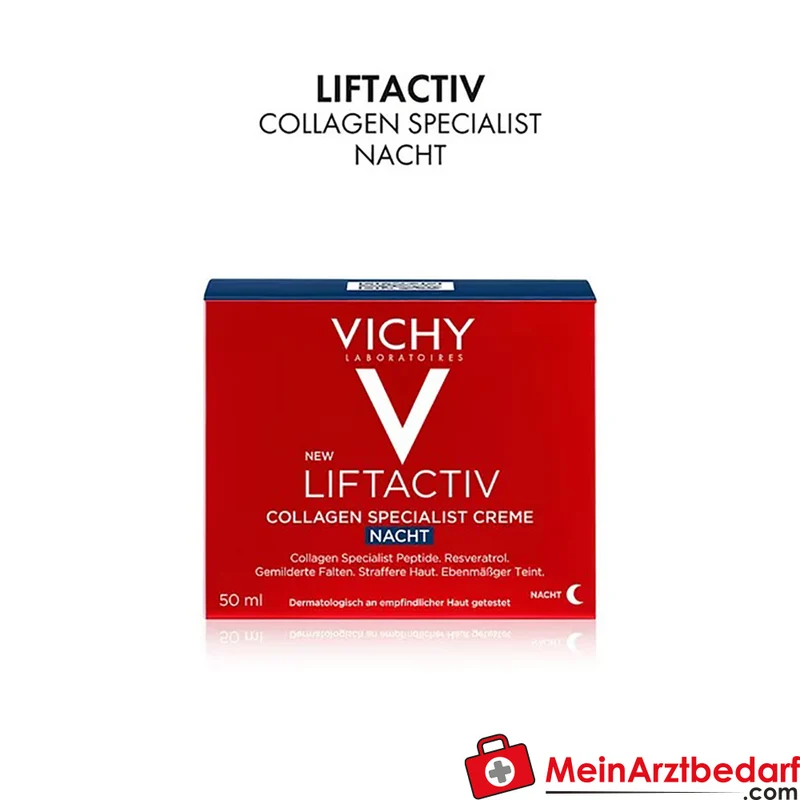 Vichy Liftactiv Collagen Specialist Nachtcreme mit Vitamin C & Hyaluronsäure 50 ml
