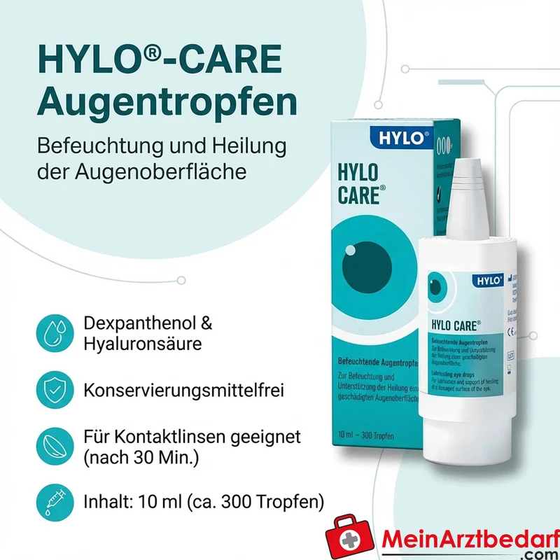 HYLO®-CARE Augentropfen Dexpanthenol und Hyaluronsäure konservierungsmittelfrei 10 ml