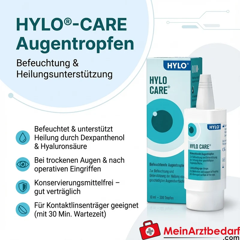 HYLO®-CARE Augentropfen Dexpanthenol und Hyaluronsäure konservierungsmittelfrei 10 ml
