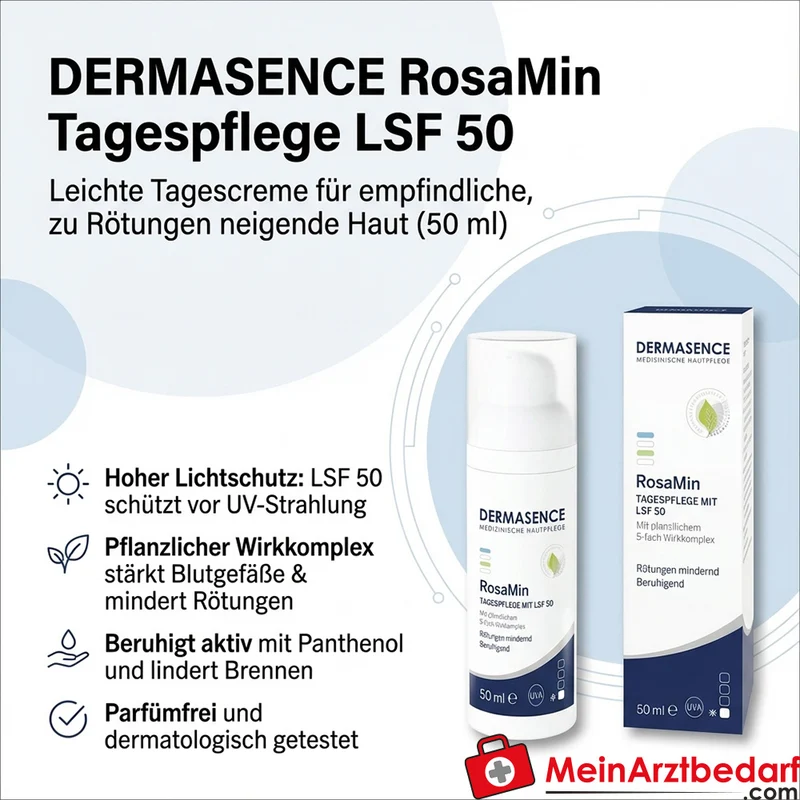 DERMASENCE RosaMin LSF 50 Tagespflege für empfindliche, zu Rötungen neigende Haut 50 ml