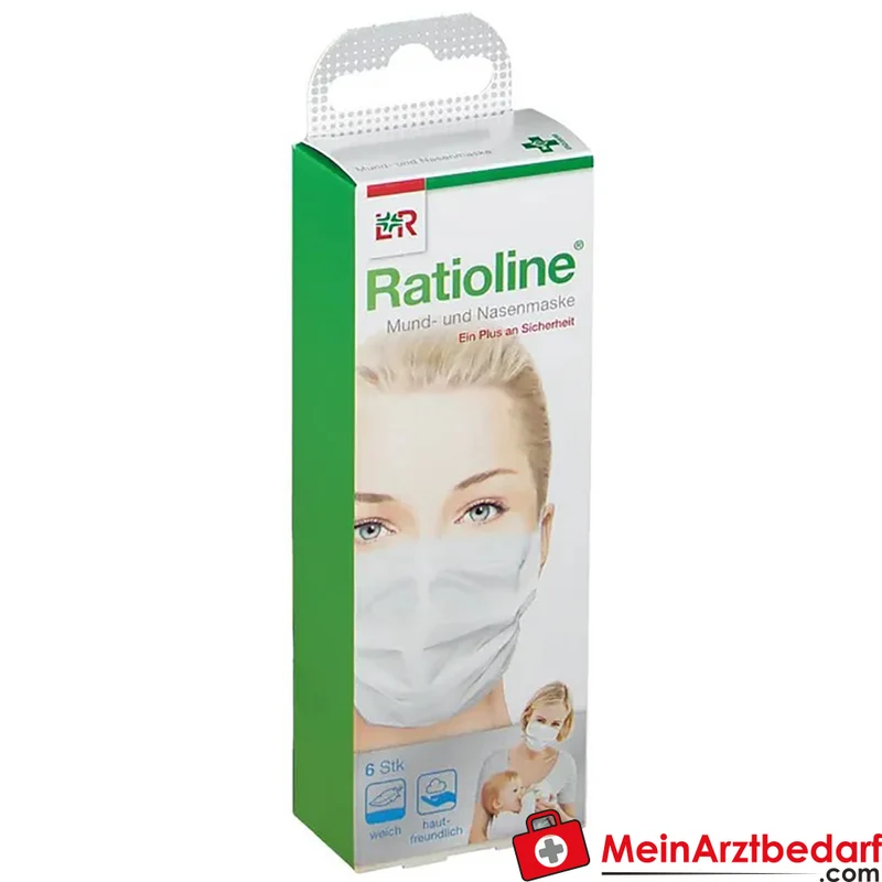 Ratioline Bambino Kinder Mund-Nasen-Maske wiederverwendbar, atmungsaktiv, 6 Stück