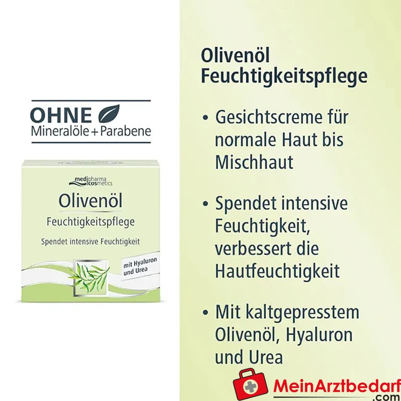 medipharma cosmetics Olivenöl Tagescreme mit Hyaluronsäure und Urea 50 ml