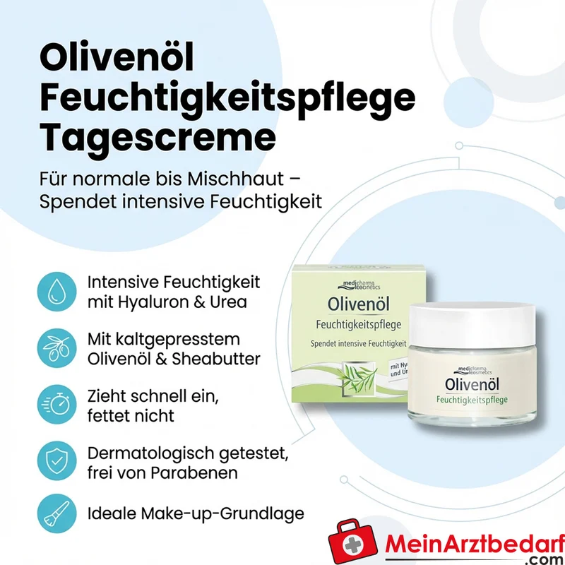 medipharma cosmetics Olivenöl Tagescreme mit Hyaluronsäure und Urea 50 ml