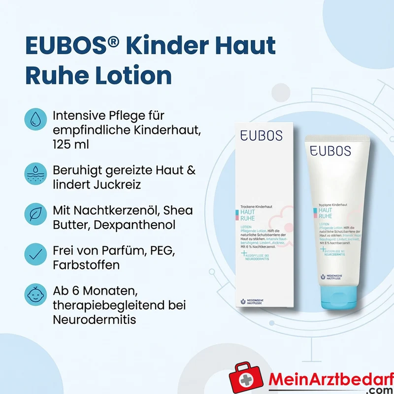 EUBOS Kinder Haut Ruhe Lotion Nachtkerzenöl Dexpanthenol 125 ml