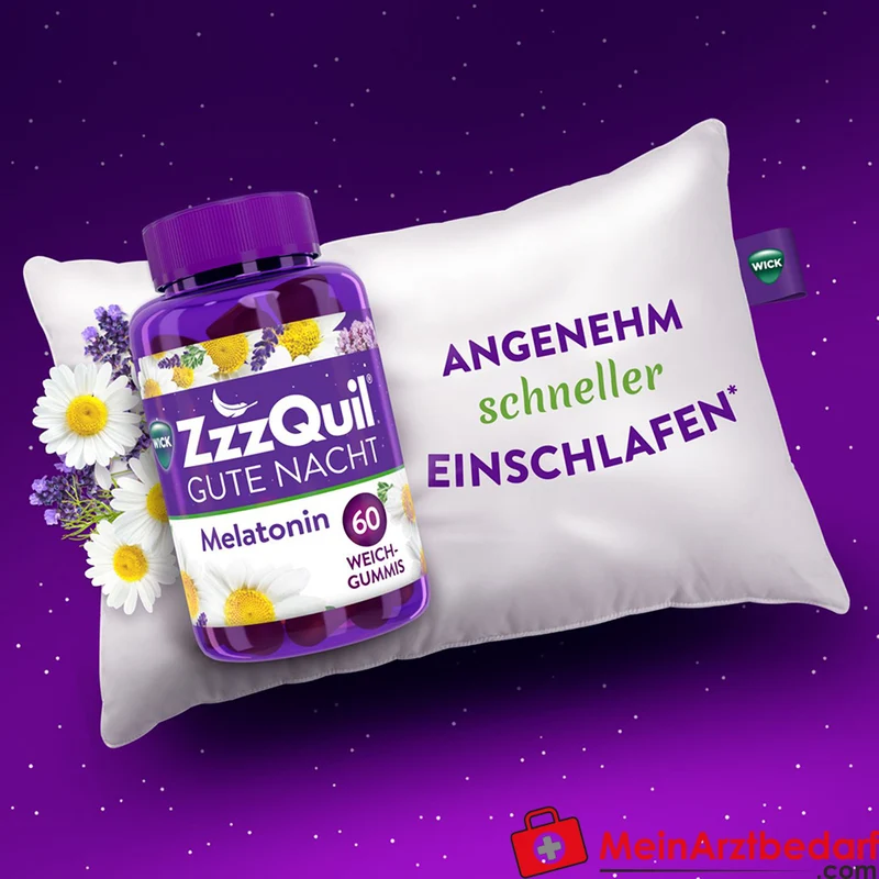 WICK ZzzQuil Gute Nacht Melatonin 1 mg Weichgummis 30 Stück