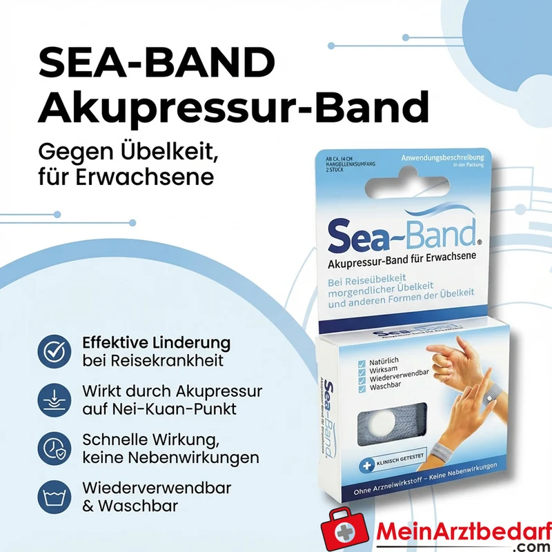 Sea-Band Akupressur-Band gegen Übelkeit Armband 2 Stück