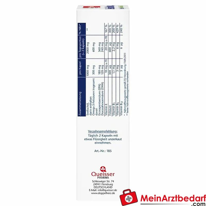 Doppelherz Seefischöl Omega-3 1000 mg + Folsäure Kapseln 60 Stück