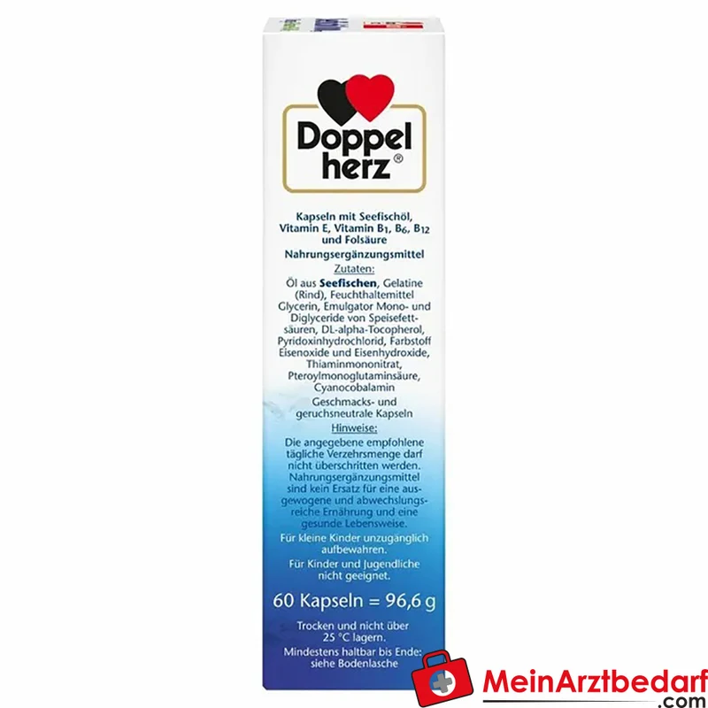 Doppelherz Seefischöl Omega-3 1000 mg + Folsäure Kapseln 60 Stück