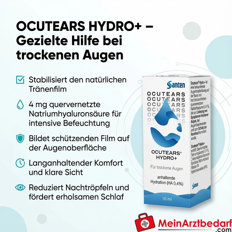 OCUTEARS HYDRO+ 4 mg quervernetzte Natriumhyaluronsäure Augentropfen 10 ml