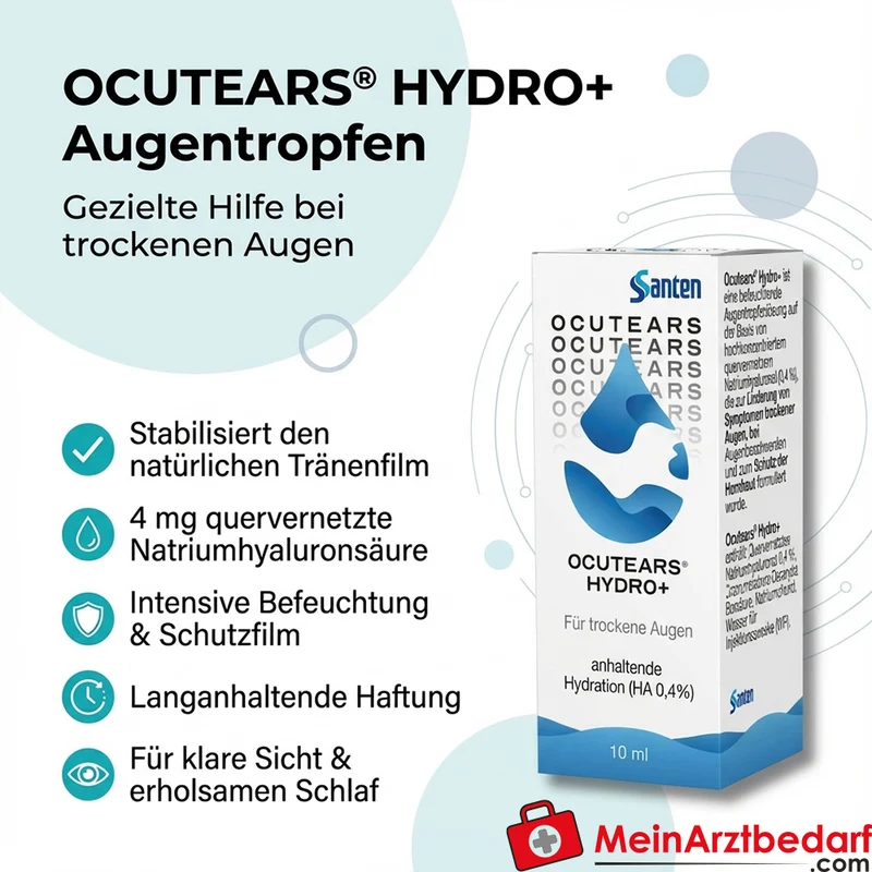 OCUTEARS HYDRO+ 4 mg quervernetzte Natriumhyaluronsäure Augentropfen 10 ml